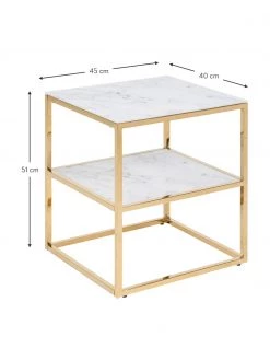 Beistelltisch Aruba mit marmorierter Glasplatte, B 40 x H 51 cm -Schlafzimmer Verkäufe 2022 Beistelltisch Aruba mit marmorierter Glasplatte 2