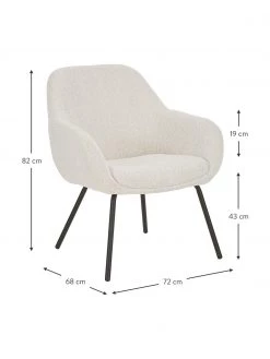 Westwing Collection Boucl&eacute;-Cocktailsessel Jana in Cremewei&szlig;, B 72 x T 68 cm -Schlafzimmer Verkäufe 2022 Boucle Cocktailsessel Jana in Cremeweiss 2