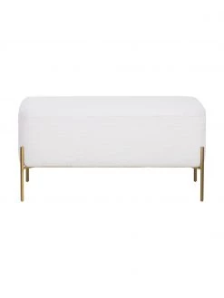 Westwing Collection Bouclé-Polsterbank Harper in Weiß, B 90 x H 44 cm -Schlafzimmer Verkäufe 2022 Boucle Polsterbank Harper in Weiss 3