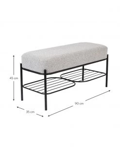 Bouclé-Polsterbank Milou mit Ablagefläche, B 90 x H 45 cm -Schlafzimmer Verkäufe 2022 Boucle Polsterbank Milou mit Ablageflache 2