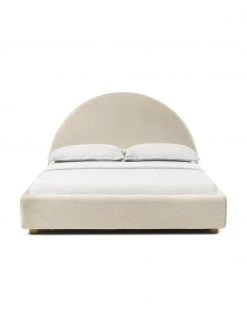 Westwing Collection Bouclé-Polsterbett Ebba in Beige, 140 x 200 cm -Schlafzimmer Verkäufe 2022 Boucle Polsterbett Ebba in Beige 2