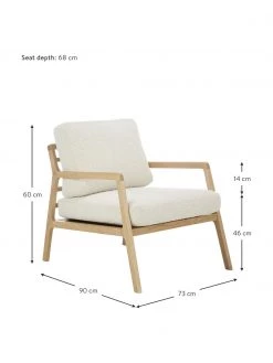 Westwing Collection Bouclé-Sessel Becky aus Eichenholz, B 73 x H 71 cm -Schlafzimmer Verkäufe 2022 Boucle Sessel Becky aus Eichenholz 21