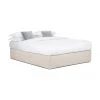 Westwing Collection Boxspringbett Enya ohne Kopfteil in dunklem Beige, 140 x 200 cm, Härtegrad H2
