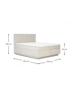 Westwing Collection Boxspringbett Livia mit Stauraumfunktion in Creme, B 140 x L 200 cm, Härtegrad 2 -Schlafzimmer Verkäufe 2022 Boxspringbett Livia mit Stauraumfunktion in Creme 2