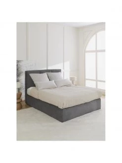 Westwing Collection Boxspringbett Oberon in Anthrazit, 140 x 200 cm, Härtegrad H2 -Schlafzimmer Verkäufe 2022 Boxspringbett Oberon in Anthrazit 3