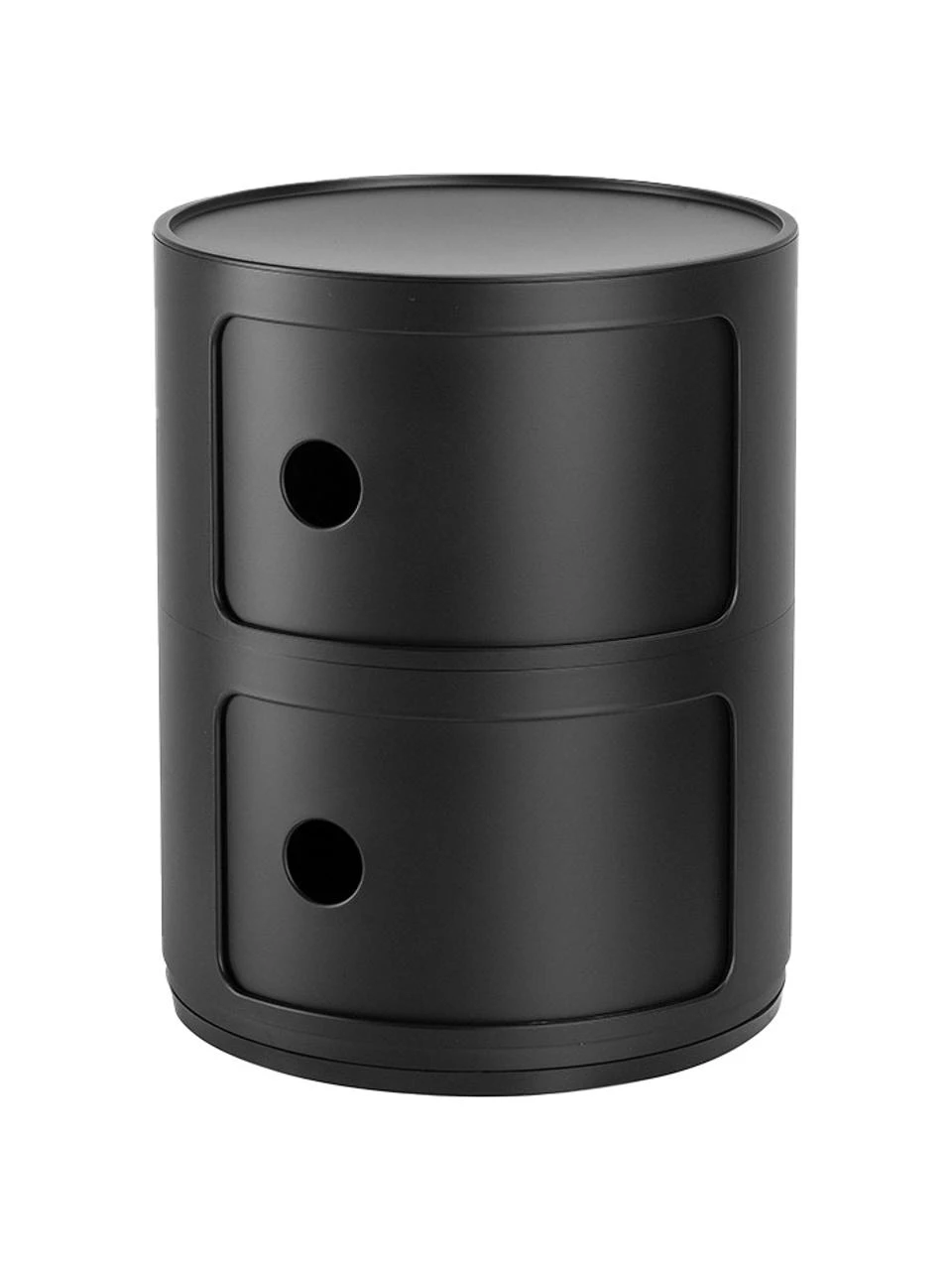 Kartell Design Container Componibili 2 Modules in Schwarz, Ø 32 x H 40 cm 1 Kartell Design Container Componibili 2 Modules in Schwarz, Ø 32 x H 40 cm