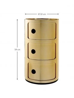 Kartell Design Container Componibili 3 Modules in Gold, Ø 32 x H 59 cm 7 Kartell Design Container Componibili 3 Modules in Gold, Ø 32 x H 59 cm -Schlafzimmer Verkäufe 2022 Design Container Componibili 3 Modules in Gold 2
