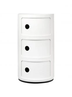 Kartell Design Container Componibili 3 Modules in Weiß, Ø 32 x H 59 cm