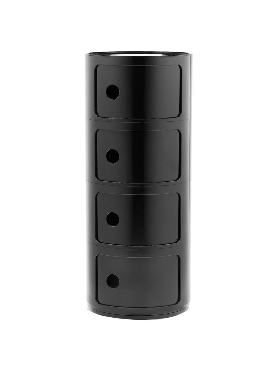 Kartell Design Container Componibili 4 Modules in Schwarz, Ø 32 x H 77 cm 1 Kartell Design Container Componibili 4 Modules in Schwarz, Ø 32 x H 77 cm