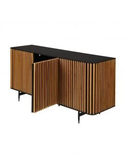 Design-Sideboard Linea mit Türen und Eichenholzfurnier, B 159 x H 74 cm -Schlafzimmer Verkäufe 2022 Design Sideboard Linea mit Turen und Eichenholzfurnier 5