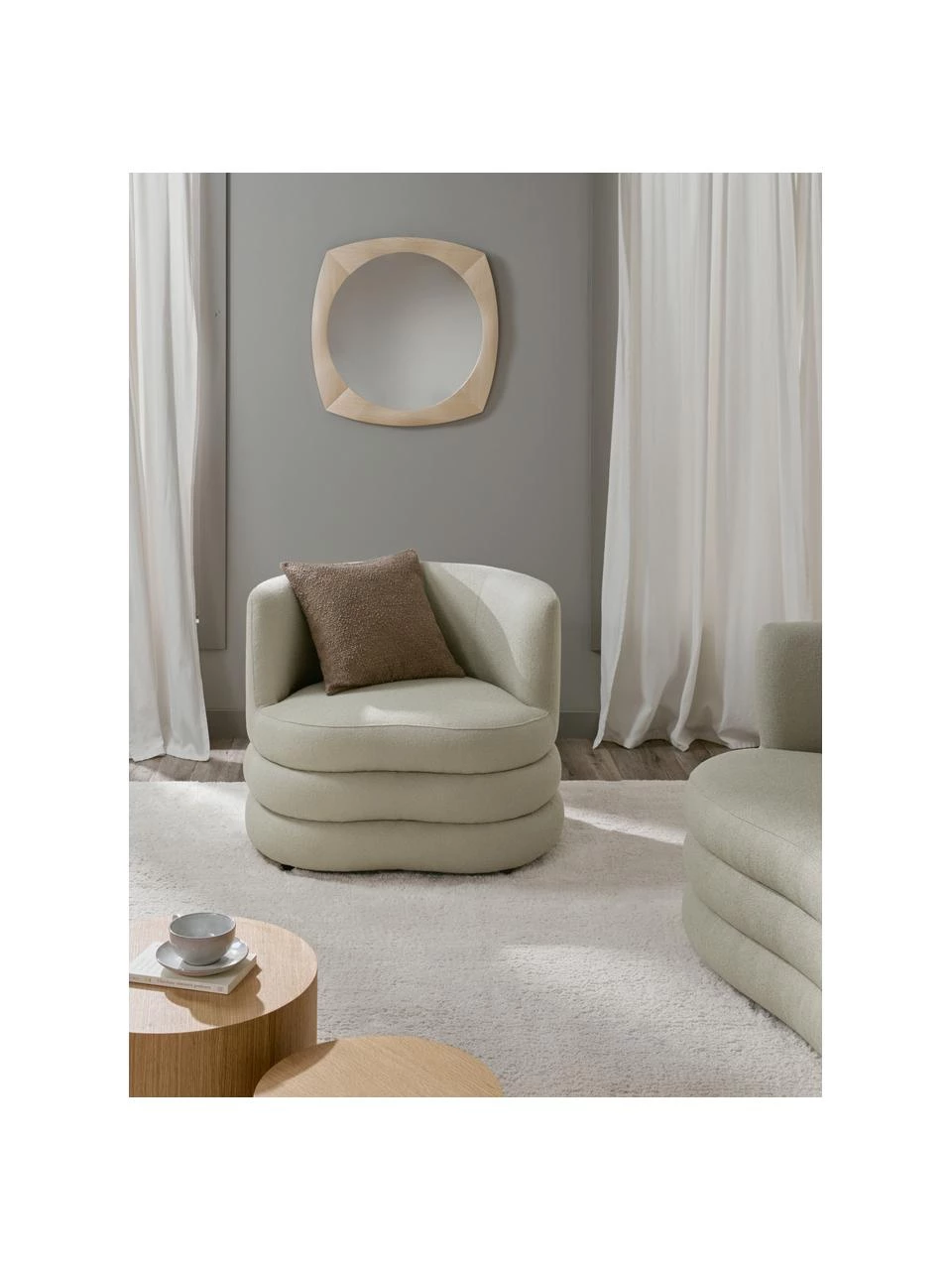 Westwing Collection Designer Bouclé-Sessel Solomon in Matcha-Grün, B 95 x T 80 cm 4 Westwing Collection Designer Bouclé-Sessel Solomon in Matcha-Grün, B 95 x T 80 cm – Bild 4