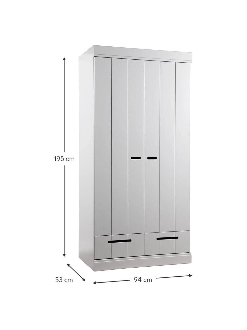 Drehtürenschrank Connect in Hellgrau, 2-türig, B 94 x H 195 cmNur noch wenige verfügbar 3 Drehtürenschrank Connect in Hellgrau, 2-türig, B 94 x H 195 cmNur noch wenige verfügbar – Bild 3