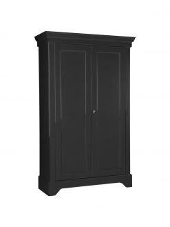Drehtürenschrank Isabel aus Holz in Schwarz, 2-türig, B 118 x H 191 cm