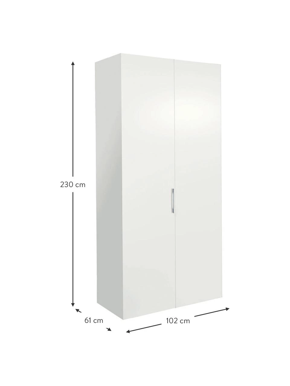 Drehtürenschrank Madison 2-türig, inkl. Montageservice, B 102 x H 230 cm 2 Drehtürenschrank Madison 2-türig, inkl. Montageservice, B 102 x H 230 cm – Bild 2