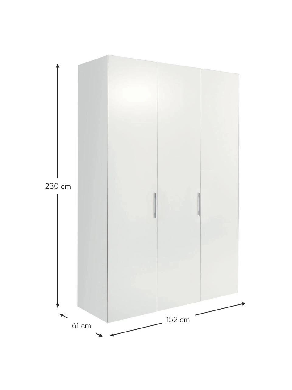 Drehtürenschrank Madison 3-türig, inkl. Montageservice, B 152 x H 230 cm 2 Drehtürenschrank Madison 3-türig, inkl. Montageservice, B 152 x H 230 cm – Bild 2