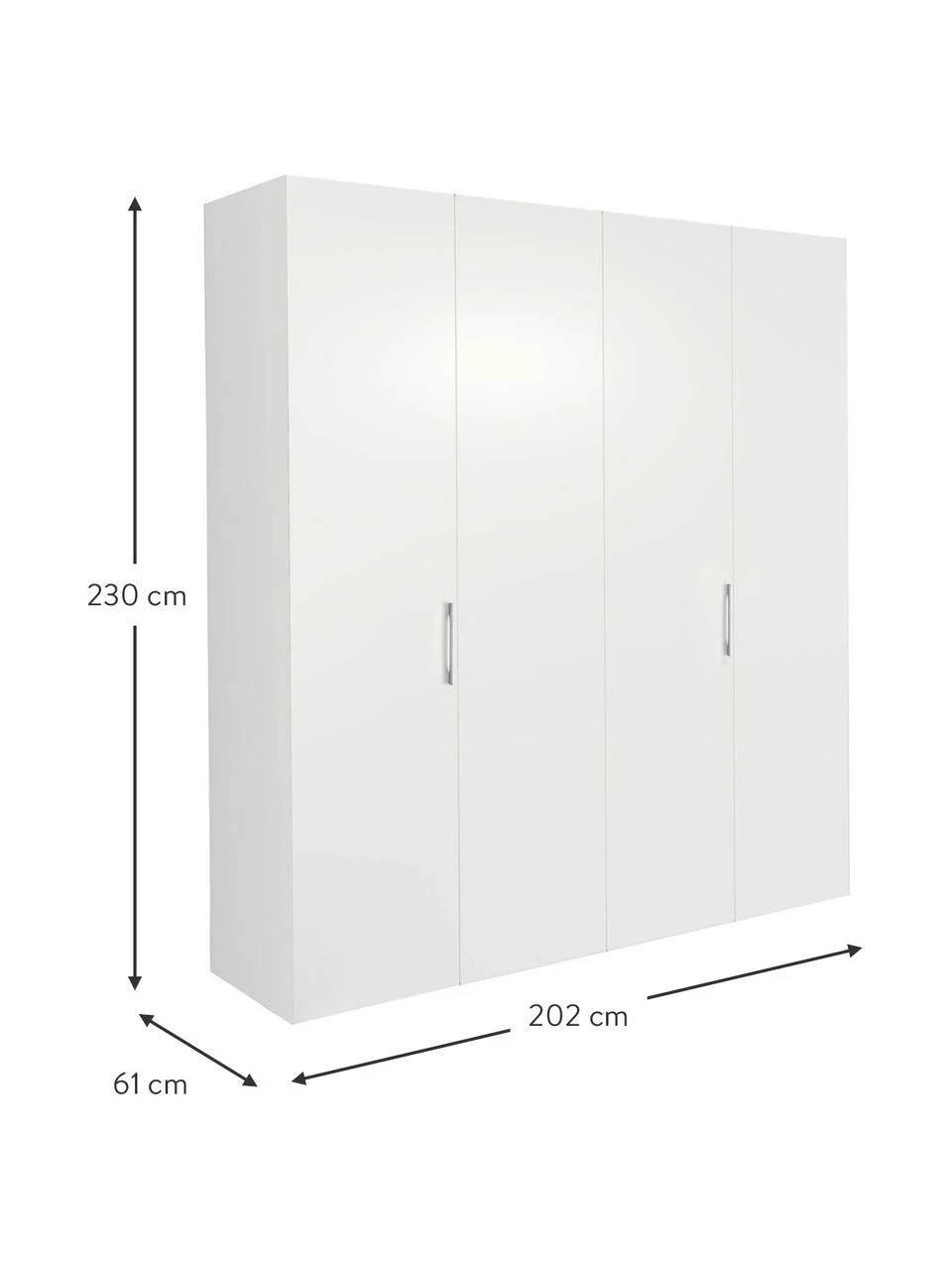 Drehtürenschrank Madison 4-türig, inkl. Montageservice, B 202 x H 230 cm 3 Drehtürenschrank Madison 4-türig, inkl. Montageservice, B 202 x H 230 cm – Bild 3