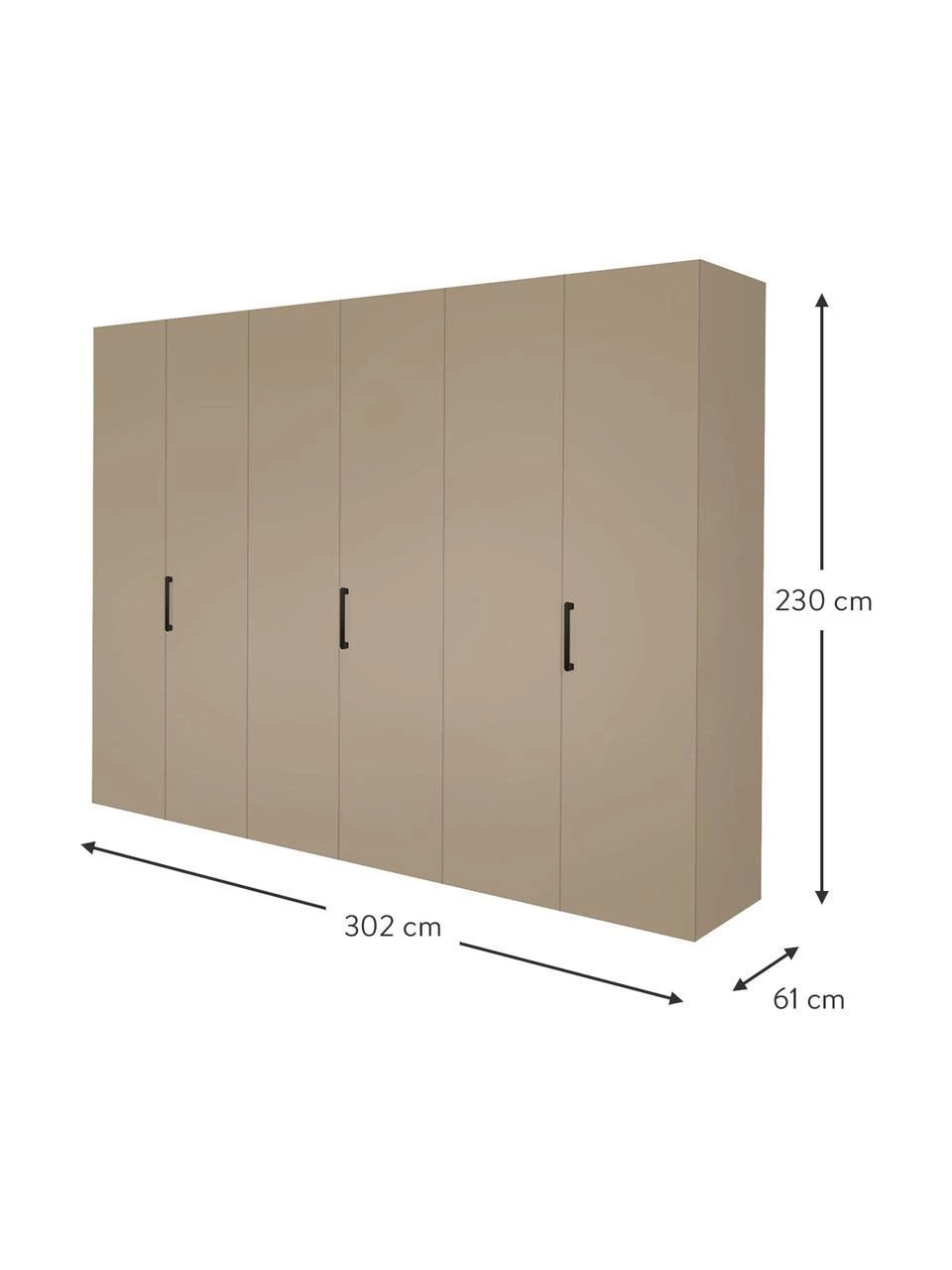Drehtürenschrank Madison 6-türig, inkl. Montageservice, B 302 cm x H 230 cm 2 Drehtürenschrank Madison 6-türig, inkl. Montageservice, B 302 cm x H 230 cm – Bild 2