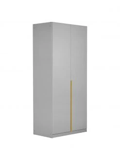 Drehtürenschrank Mia in Hellgrau, 2-türig, B 91 x H 210 cm