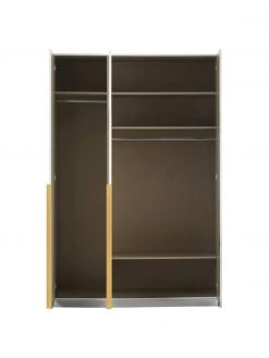 Dreht&uuml;renschrank Mia in Hellgrau, 3-t&uuml;rig, B 136 x H 210 cm -Schlafzimmer Verkäufe 2022 Drehturenschrank Mia in Hellgrau 3 turig 4