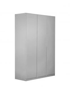 Drehtürenschrank Mia in Hellgrau, 3-türig, B 136 x H 210 cm