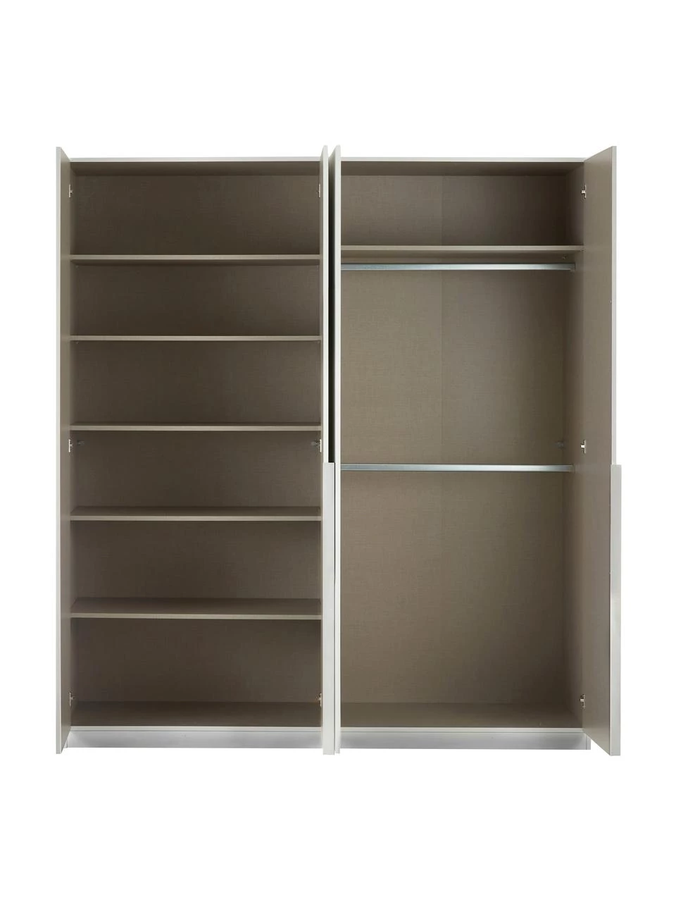 Drehtürenschrank Mia in Hellgrau, 4-türig, B 181 x H 210 cm 5 Drehtürenschrank Mia in Hellgrau, 4-türig, B 181 x H 210 cm – Bild 5