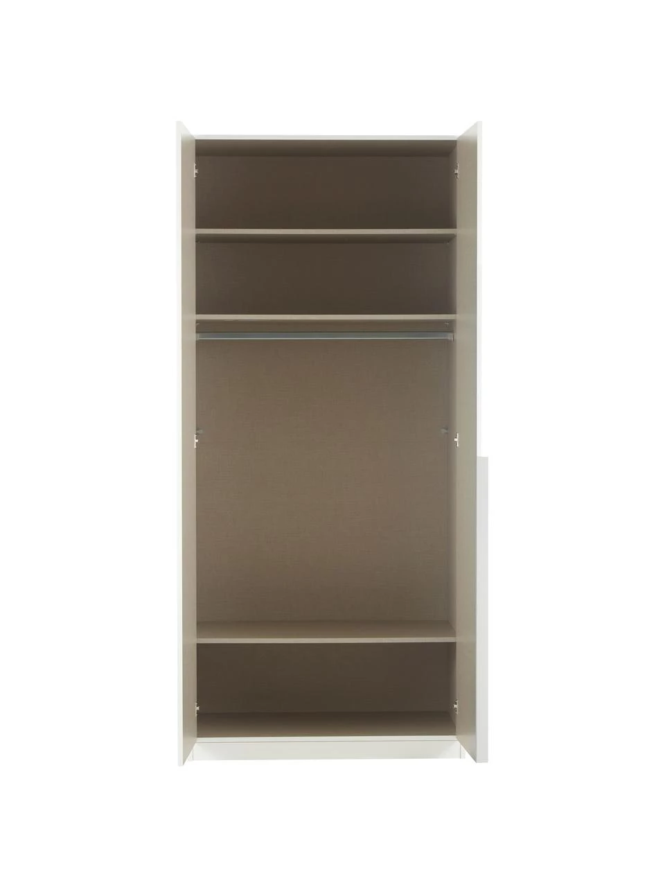 Drehtürenschrank Mia in Weiß, 2-türig, B 91 x H 210 cm 4 Drehtürenschrank Mia in Weiß, 2-türig, B 91 x H 210 cm – Bild 4
