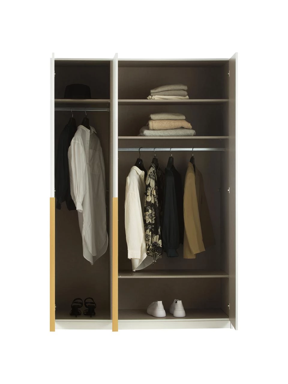 Drehtürenschrank Mia in Weiß, 3-türig, B 136 x H 210 cm 3 Drehtürenschrank Mia in Weiß, 3-türig, B 136 x H 210 cm – Bild 3