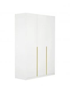 Drehtürenschrank Mia in Weiß, 3-türig, B 136 x H 210 cm
