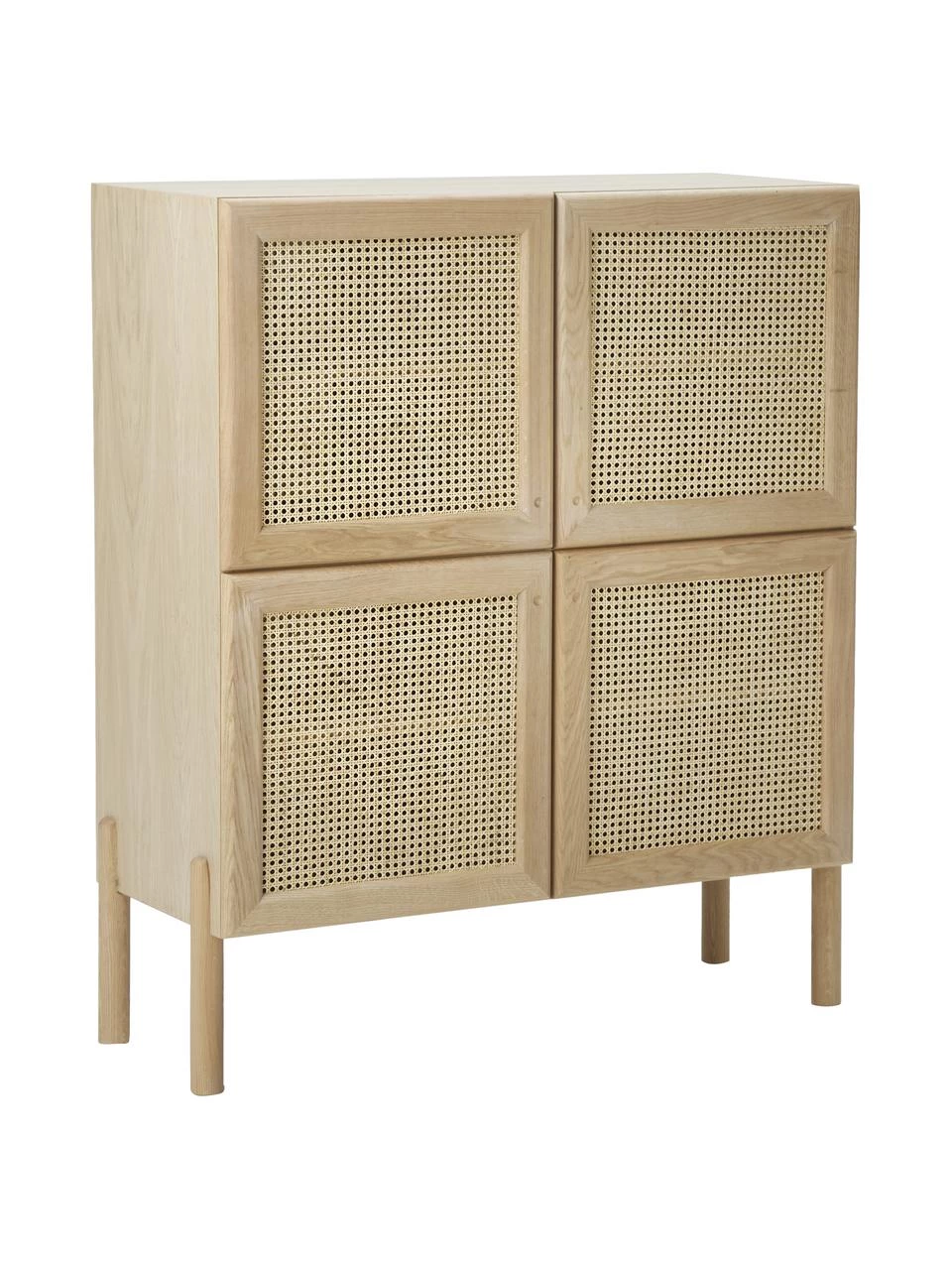 Westwing Collection Eichenholz-Highboard Jolie mit Wiener Geflecht, B 106 x H 127 cm 1 Westwing Collection Eichenholz-Highboard Jolie mit Wiener Geflecht, B 106 x H 127 cm