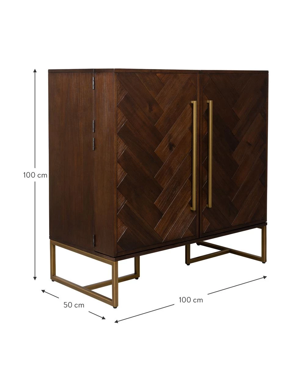 Dutchbone Fischgrät-Barschrank Class mit Akazienholzfurnier, B 100 x H 100 cm 3 Dutchbone Fischgrät-Barschrank Class mit Akazienholzfurnier, B 100 x H 100 cm – Bild 3