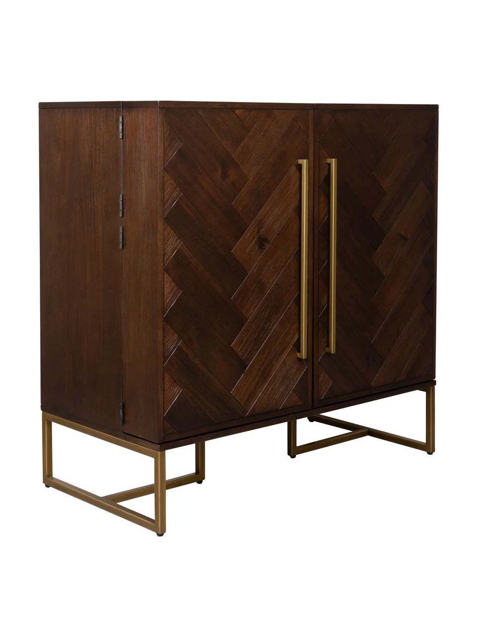 Dutchbone Fischgrät-Barschrank Class mit Akazienholzfurnier, B 100 x H 100 cm 1 Dutchbone Fischgrät-Barschrank Class mit Akazienholzfurnier, B 100 x H 100 cm