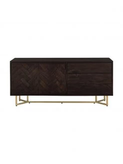 Westwing Collection Fischgr&auml;t-Sideboard Luca mit T&uuml;ren aus Massivholz, B 160 x H 70 cm -Schlafzimmer Verkäufe 2022 Fischgrat Sideboard Luca mit Turen aus Massivholz 4