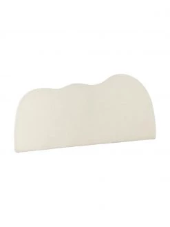 Gepolstertes Bouclé-Kopfteil Wave in Weiß, B 184 x H 80 cm