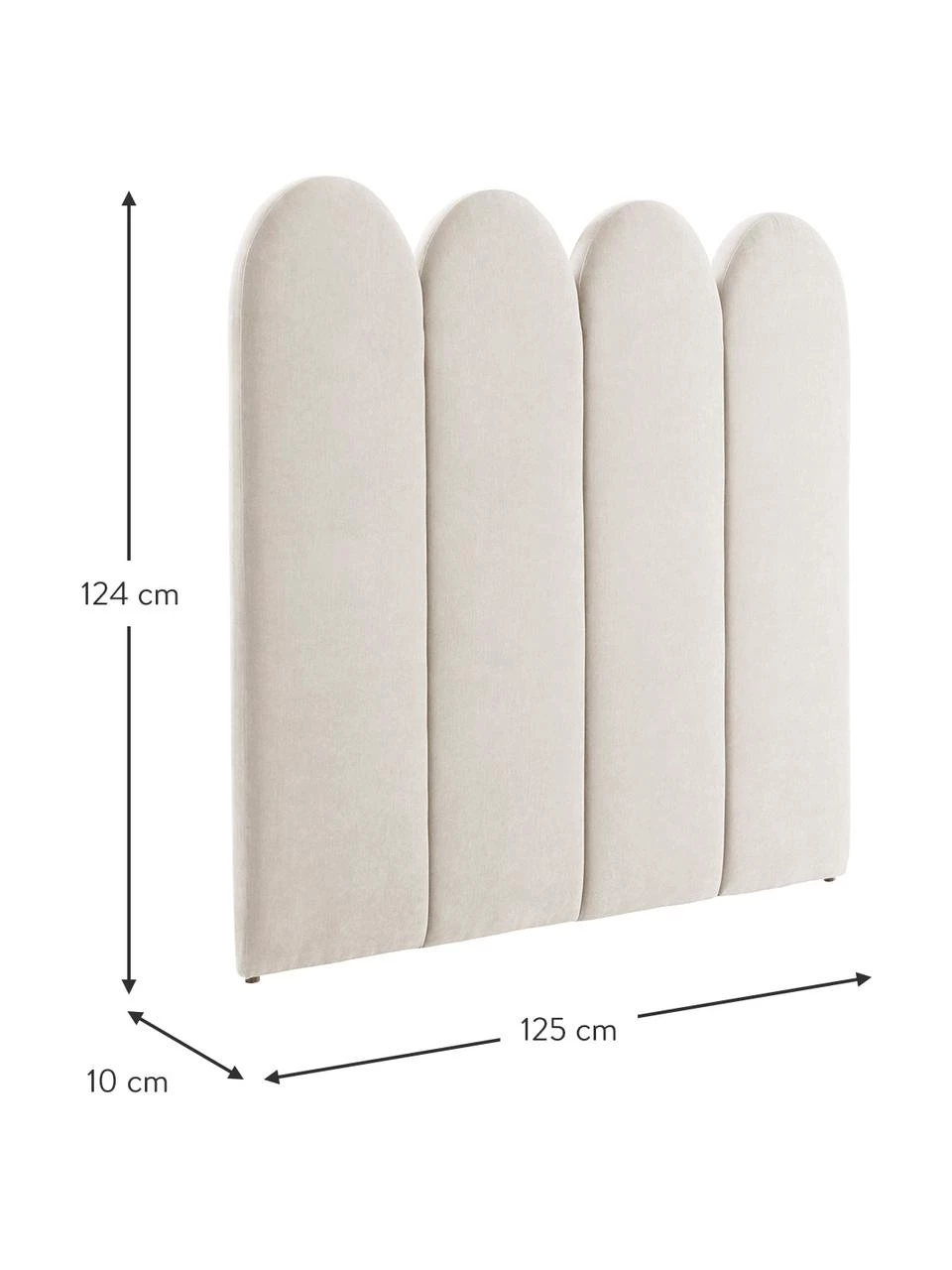 Jotex Gepolstertes Chenille-Kopfteil Miami, B 125 x H 124 cm 3 Jotex Gepolstertes Chenille-Kopfteil Miami, B 125 x H 124 cm – Bild 3