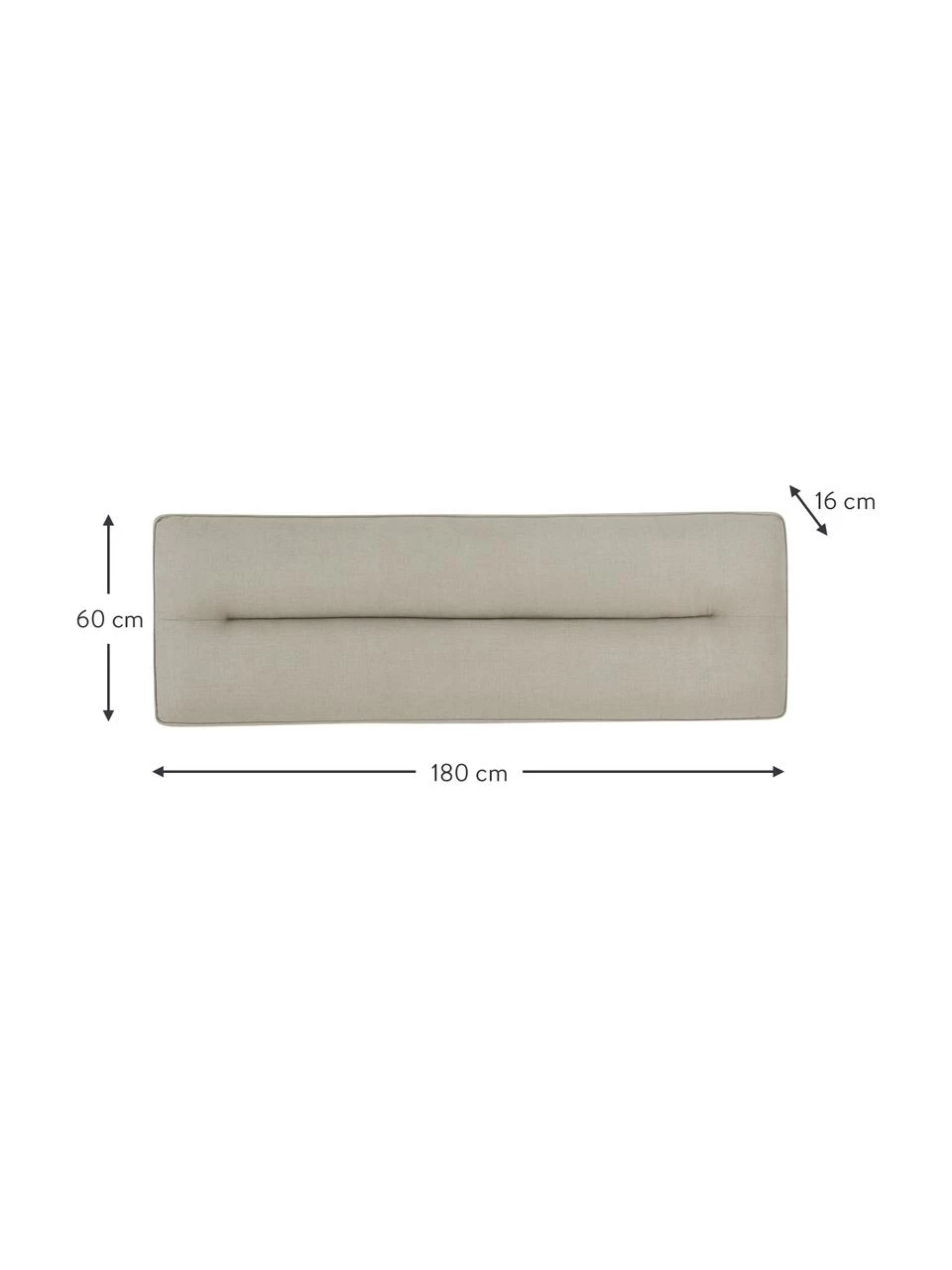 Gepolstertes Kopfteil Sleep in Beige, B 180 x H 60 cm 3 Gepolstertes Kopfteil Sleep in Beige, B 180 x H 60 cm – Bild 3