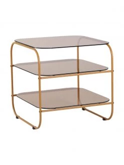 Hübsch Glas-Beistelltisch Echo in Bernsteinfarben, B 41 x H 42 cmNur noch wenige verfügbar