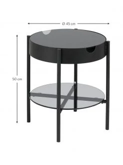 Glas-Beistelltisch Tipton mit Stauraum, Ø 45 x H 50 cm -Schlafzimmer Verkäufe 2022 Glas Beistelltisch Tipton mit Stauraum 2