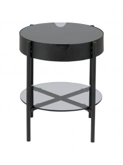 Glas-Beistelltisch Tipton mit Stauraum, Ø 45 x H 50 cm -Schlafzimmer Verkäufe 2022 Glas Beistelltisch Tipton mit Stauraum 4