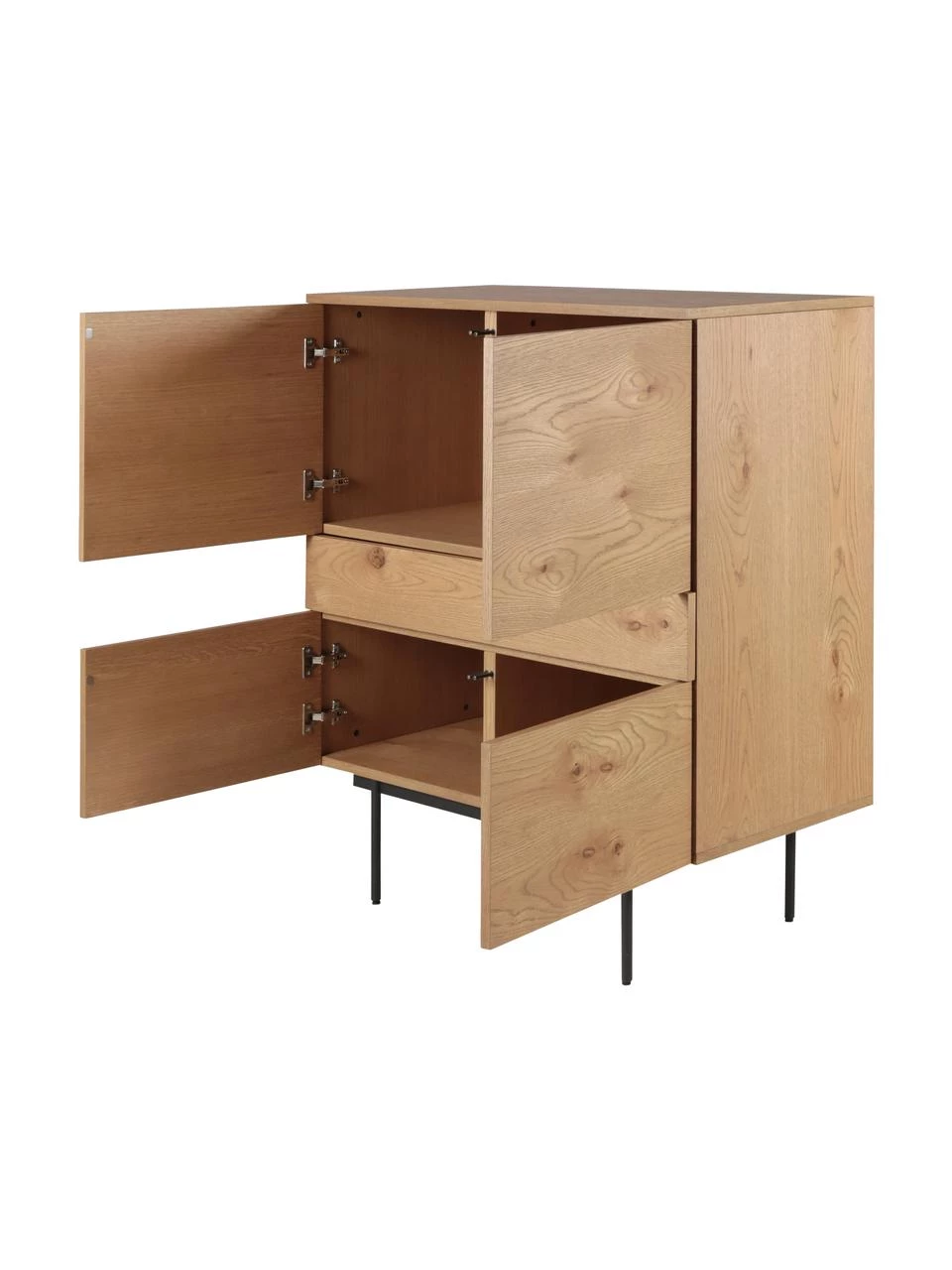 Highboard Allure mit Schublade und Türen aus Eichenholzfurnier, B 100 x H 120 cm 5 Highboard Allure mit Schublade und Türen aus Eichenholzfurnier, B 100 x H 120 cm – Bild 5