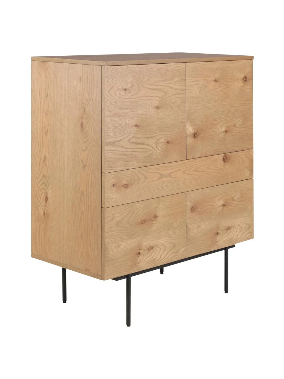 Highboard Allure mit Schublade und Türen aus Eichenholzfurnier, B 100 x H 120 cm 1 Highboard Allure mit Schublade und Türen aus Eichenholzfurnier, B 100 x H 120 cm