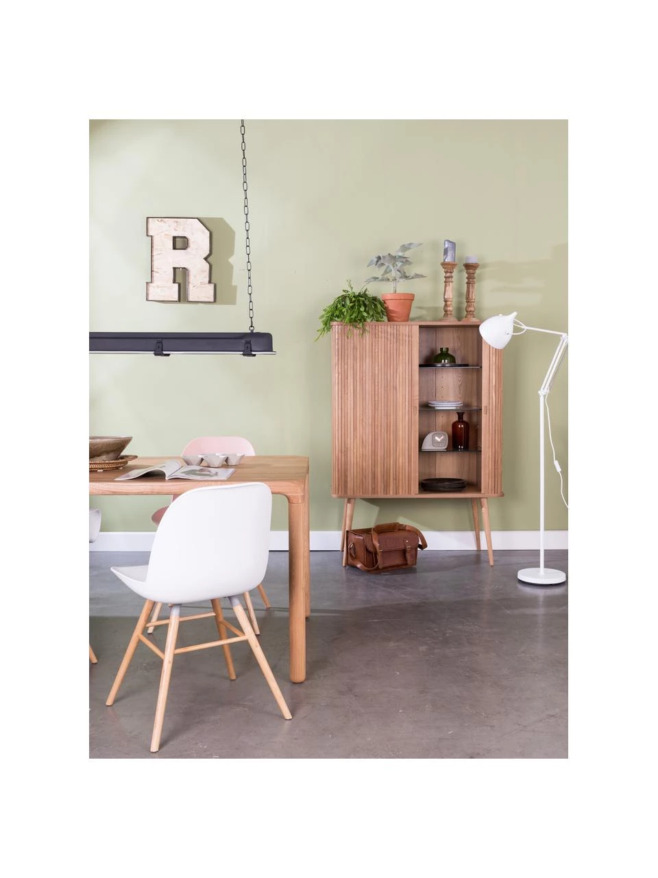 Zuiver Highboard Barbier mit Schiebetür und geriffelter Front, B 100 x H 140 cm 2 Zuiver Highboard Barbier mit Schiebetür und geriffelter Front, B 100 x H 140 cm – Bild 2