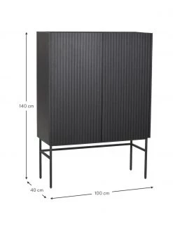 Rowico Highboard Halifax mit geriffelter Front in Schwarz, B 100 x H 140 cm 7 Rowico Highboard Halifax mit geriffelter Front in Schwarz, B 100 x H 140 cm -Schlafzimmer Verkäufe 2022 Highboard Halifax mit geriffelter Front in Schwarz 2