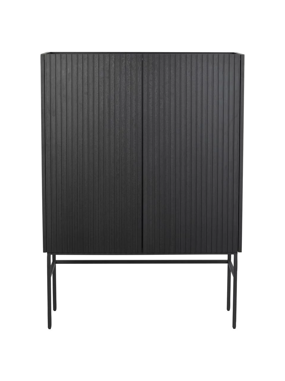 Rowico Highboard Halifax mit geriffelter Front in Schwarz, B 100 x H 140 cm 4 Rowico Highboard Halifax mit geriffelter Front in Schwarz, B 100 x H 140 cm – Bild 4