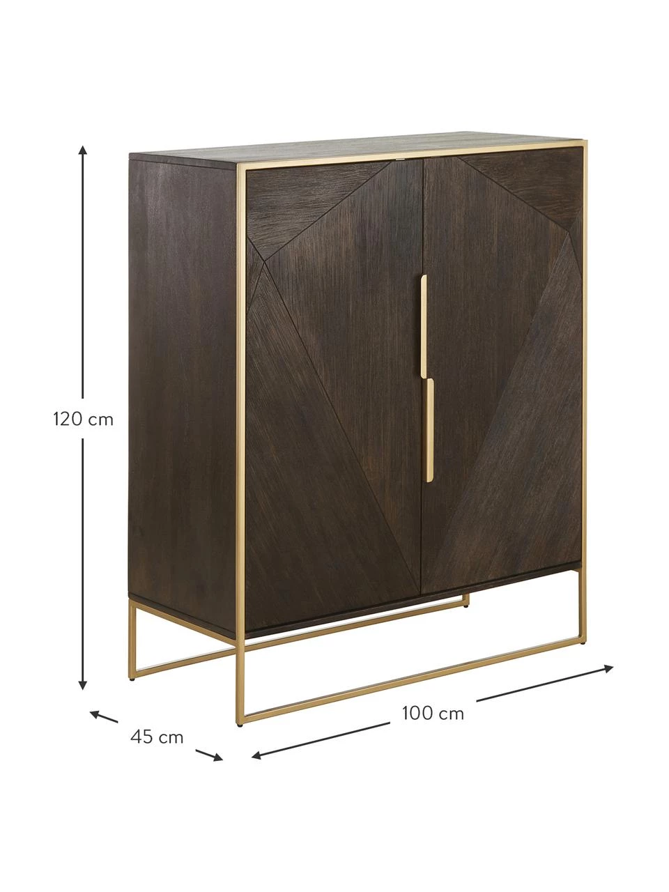 Westwing Collection Highboard Harry aus massivem Mangoholz, B 100 x H 120 cm 2 Westwing Collection Highboard Harry aus massivem Mangoholz, B 100 x H 120 cm – Bild 2