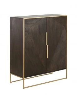 Westwing Collection Highboard Harry aus massivem Mangoholz, B 100 x H 120 cm