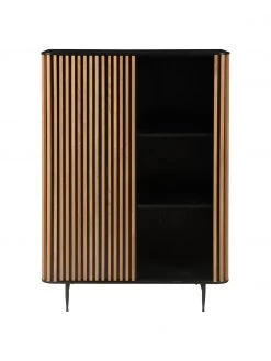 Highboard Linea mit Schiebetür und geriffelter Front, B 98 x H 135 cm -Schlafzimmer Verkäufe 2022 Highboard Linea mit Schiebetur und geriffelter Front 4