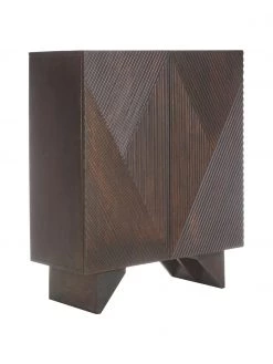 Westwing Collection Highboard Louis aus massivem Mangoholz mit Türen, B 100 x H 120 cm