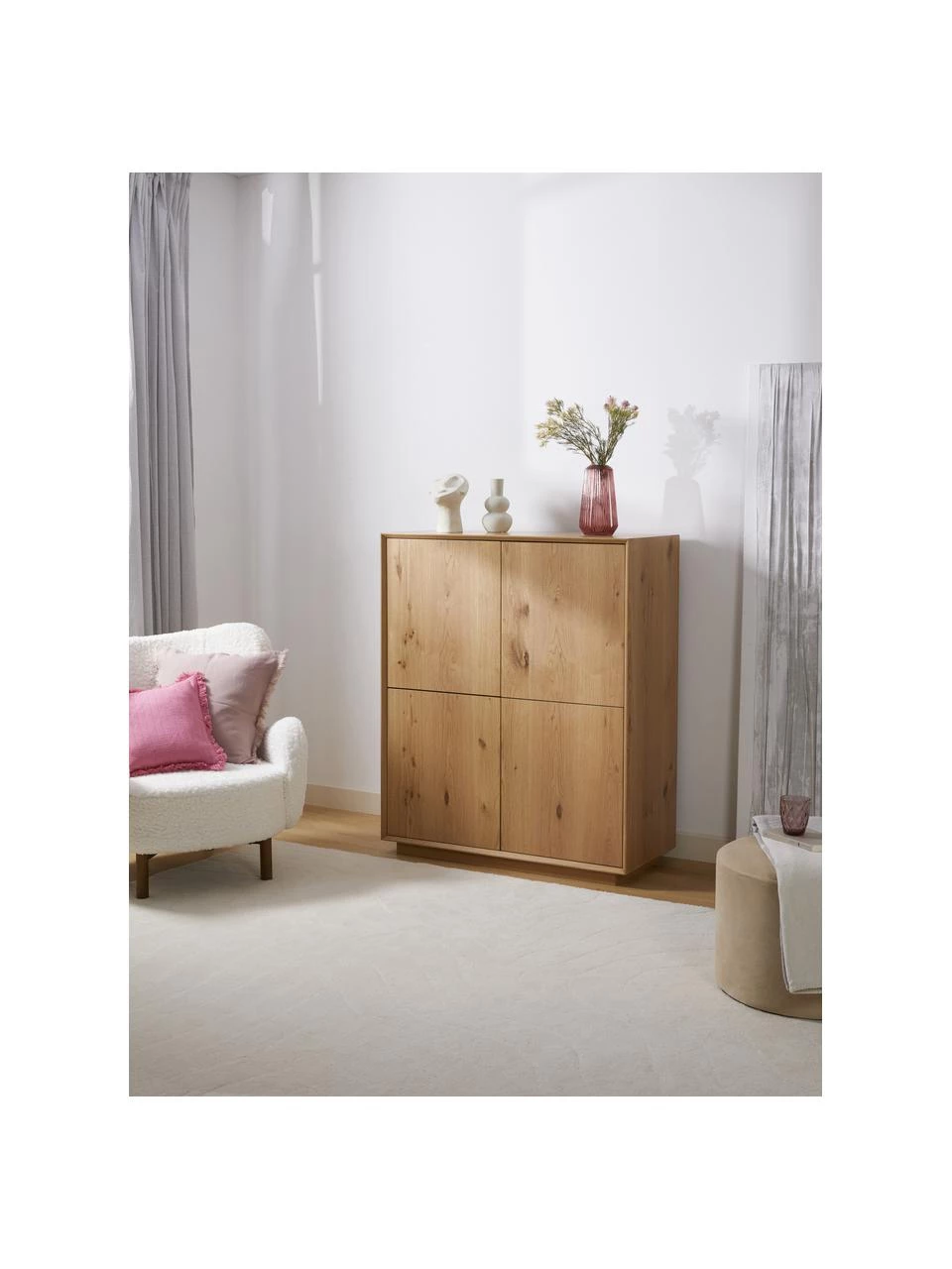 Westwing Collection Highboard Noel aus Eschenholzfurnier, B 100 x H 120 cm 2 Westwing Collection Highboard Noel aus Eschenholzfurnier, B 100 x H 120 cm – Bild 2