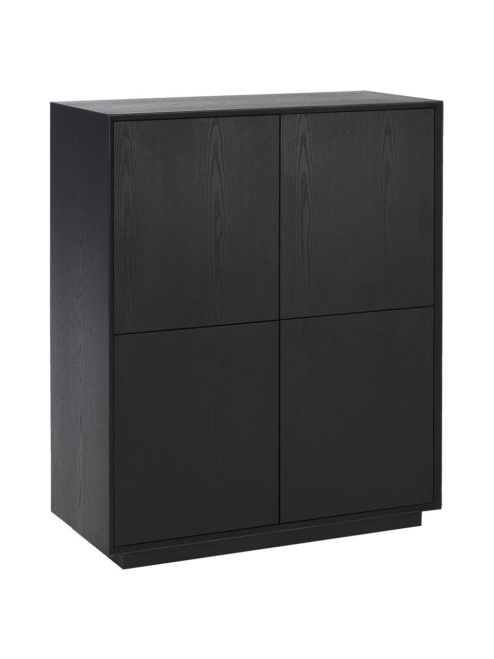 Westwing Collection Highboard Noel aus Eschenholzfurnier in Schwarz, B 100 x H 120 cm 1 Westwing Collection Highboard Noel aus Eschenholzfurnier in Schwarz, B 100 x H 120 cm