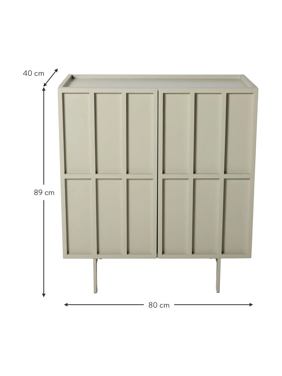 HKliving Highboard Pebble in Beige, B 80 x H 89 cm 3 HKliving Highboard Pebble in Beige, B 80 x H 89 cm – Bild 3